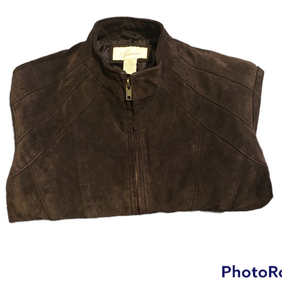 Suede Brown Fitted Jacket - Picture 5 of 5
